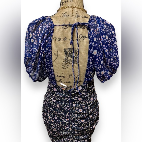 Free People Tessa 2 Tone Ruched Floral Open Back Dress NWOT/Unworn & Darling!!💖 - Picture 3 of 11